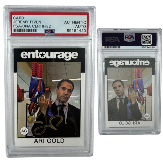 Jeremy Piven Autographed Ari Gold Entourage Card Water Gun Gold Ink PSA Auto Authentic