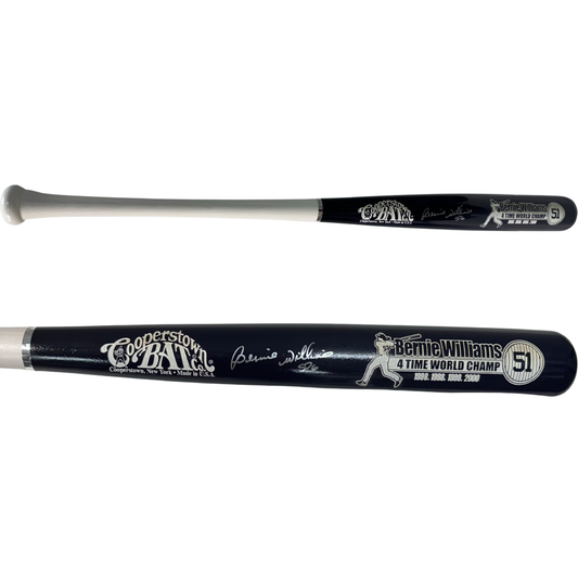Bernie Williams Autographed New York Yankees Blue Barrel Cooperstown Bat PSA
