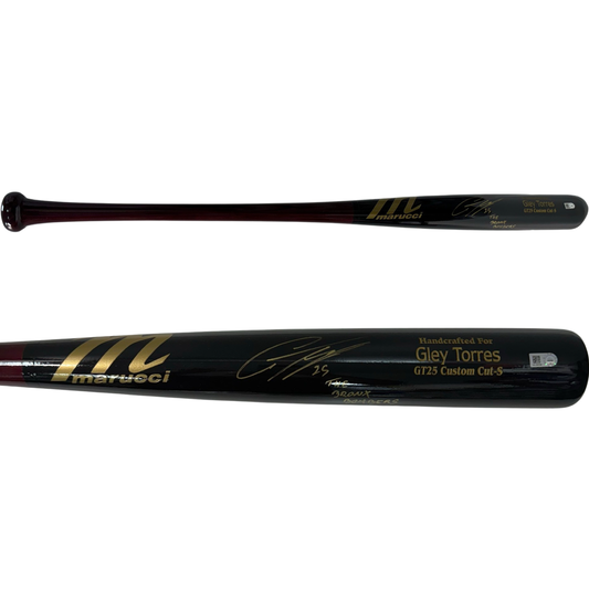 Gleyber Torres Autographed New York Yankees Marucci Game Model Bat The Bronx Bombers Inscription MLB