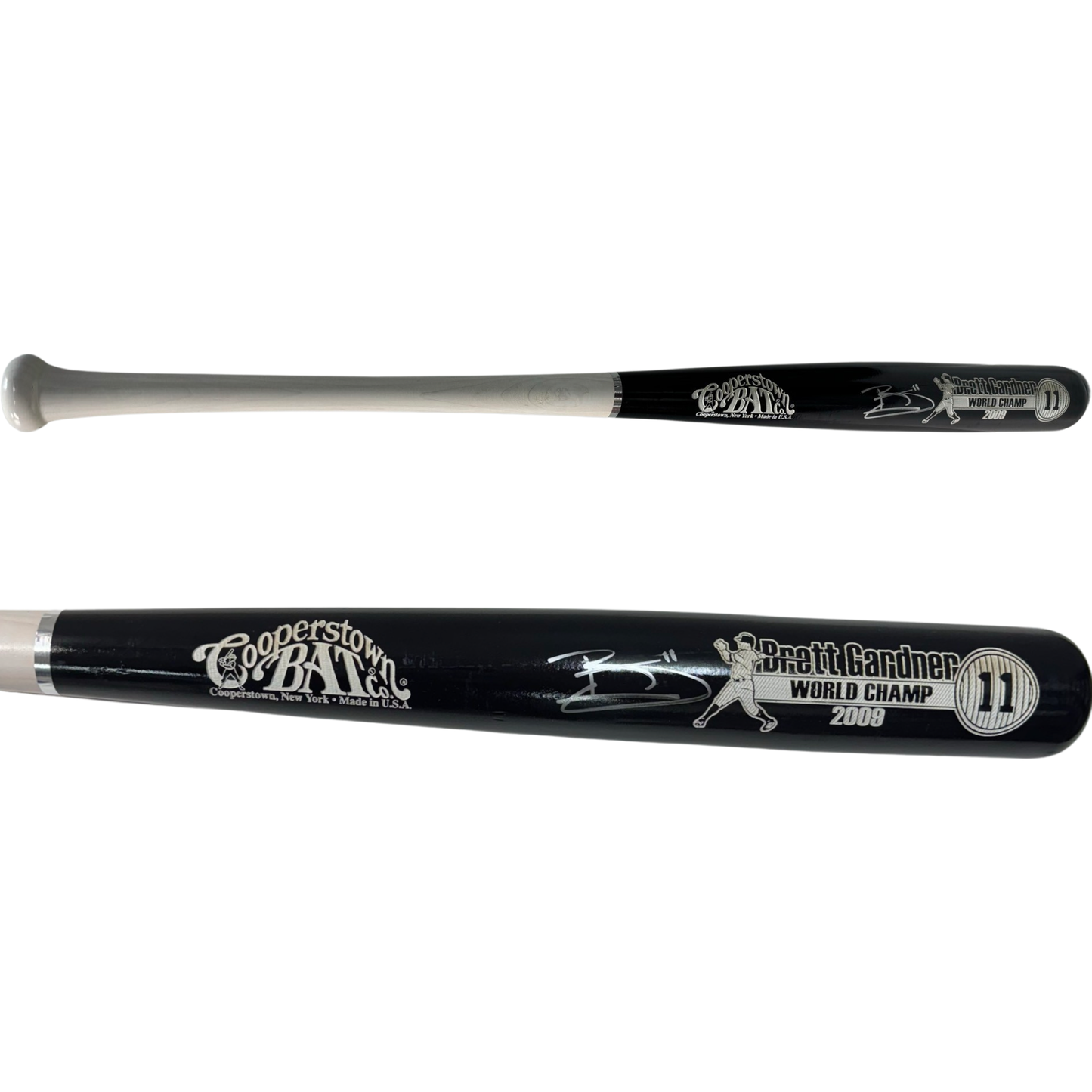 Brett Gardner Autographed New York Yankees Blue Barrel Cooperstown Bat JSA