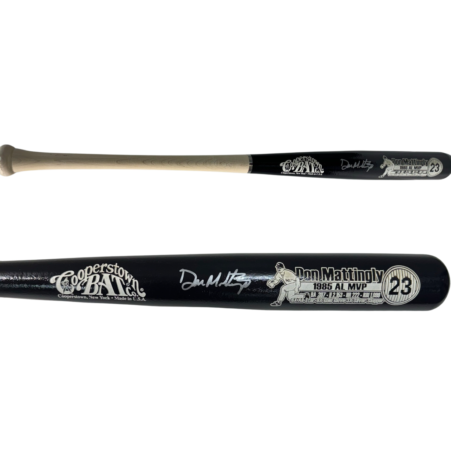 Don Mattingly Autographed New York Yankees Blue Barrel Cooperstown Bat Steiner CX