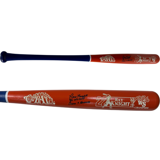 Ray Knight Autographed New York Mets Orange Barrel Cooperstown Bat "86 W.S. MVP, Game 7 Homerun" Inscriptions Steiner CX