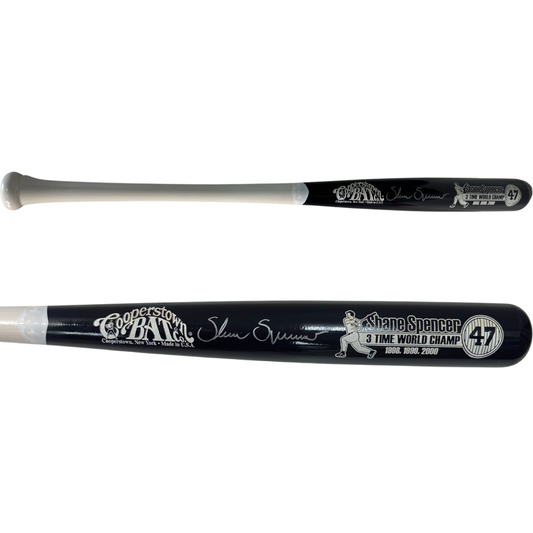 Shane Spencer Autographed New York Yankees Blue Barrel Cooperstown Bat JSA