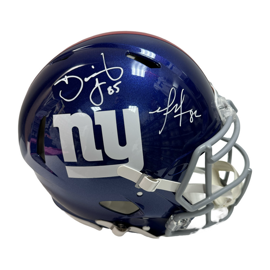David Tyree & Mario Manningham Autographed New York Giants Speed Authentic Helmet Steiner CX