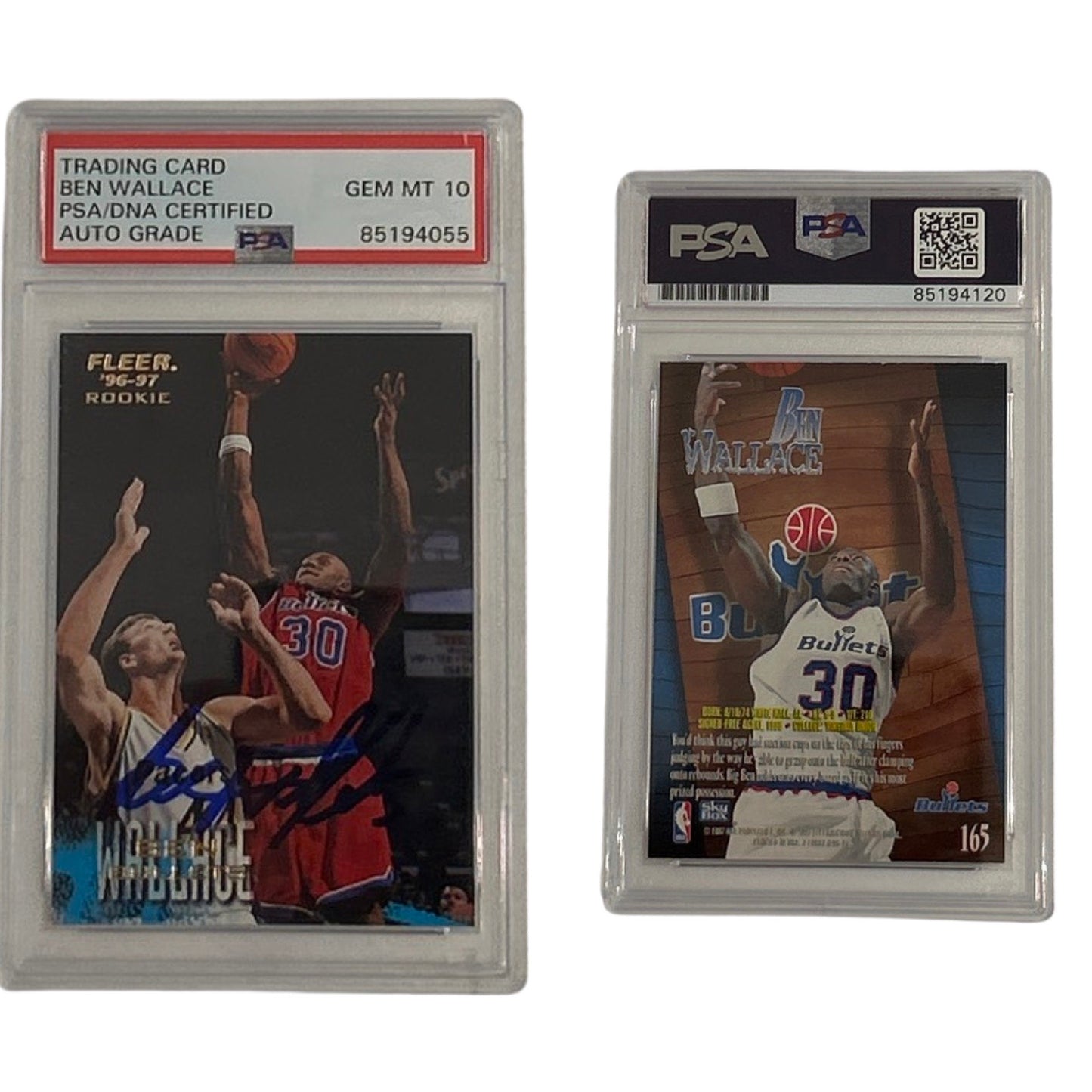 1996-97 Ben Wallace Fleer Rookie Card #268 Autographed PSA Auto GEM MINT 10