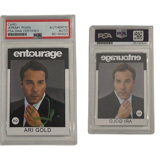 Jeremy Piven Autographed Ari Gold Entourage Card Close Up Green Ink PSA Auto Authentic