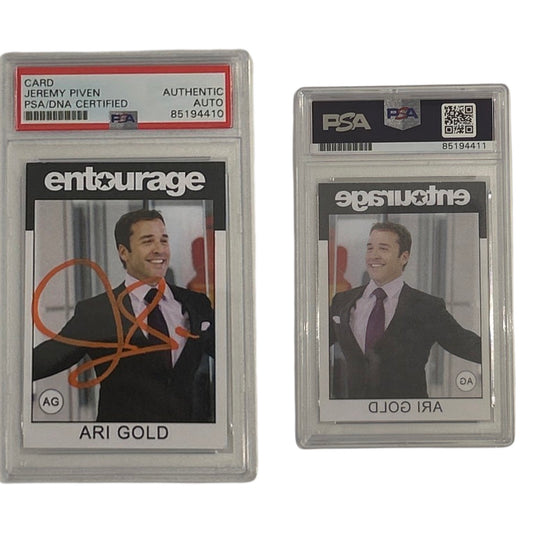 Jeremy Piven Autographed Ari Gold Entourage Card Arms Out Orange Ink PSA Auto Authentic