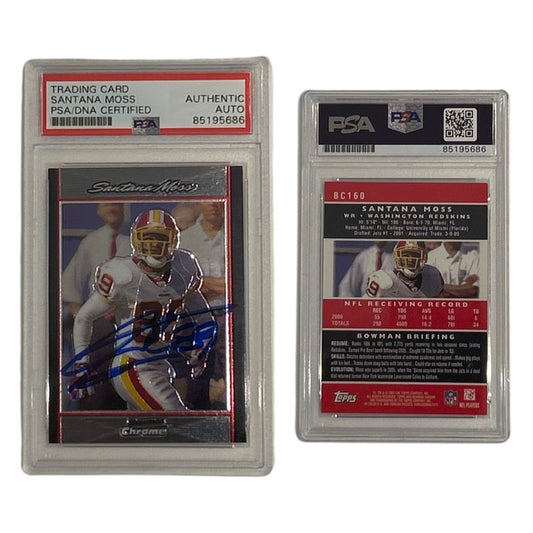 2007 Santana Moss Bowman Chrome #BC160 PSA Authentic Auto