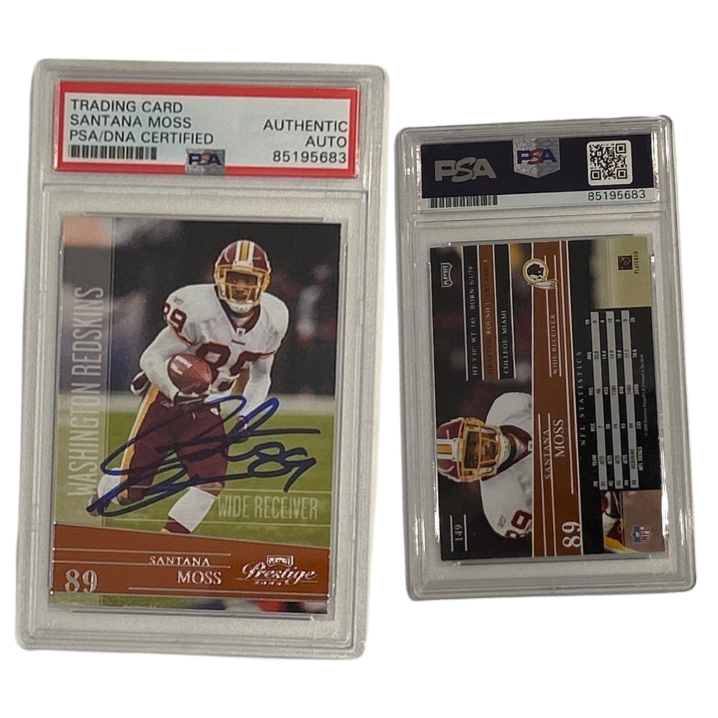 2006 Santana Moss Donruss Playoff Prestige #149 PSA Authentic Auto