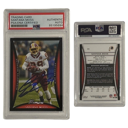 2008 Santana Moss Bowman #95 PSA Authentic Auto