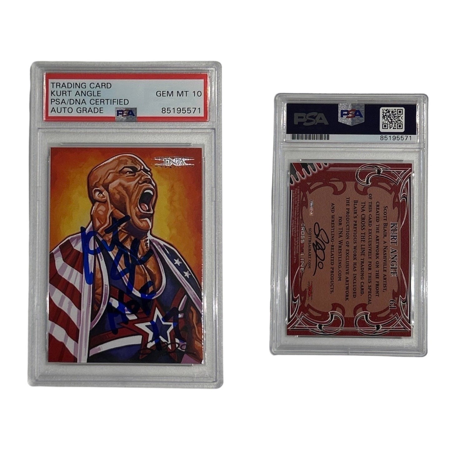2008 Kurt Angle Autographed TNA Tristar #61 "HOF 17" Inscription PSA GEM MT 10