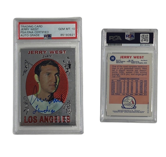 1996 RP Jerry West Topps Chrome #90 "The Logo" Inscription PSA Auto GEM MT 10