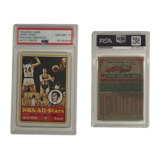 1973 Jerry West Topps #100 "14X NBA All Star" Inscription PSA GEM MT 10 Auto