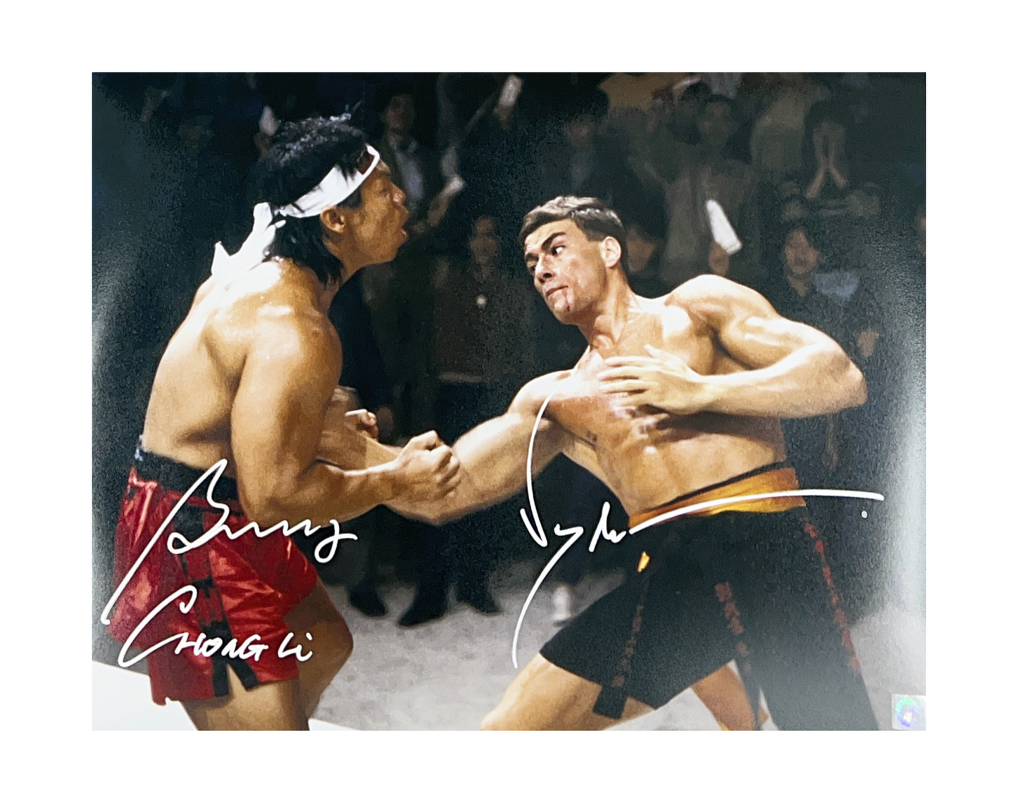 Jean Claude Van Damme & Bolo Yeung Autographed Bloodsport Punch 16x20 ASI
