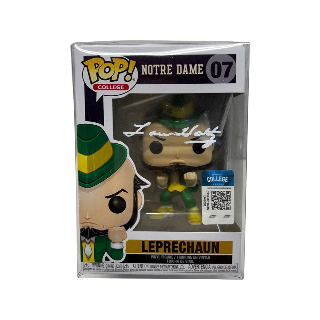Lou Holtz Autographed Notre Dame Fighting Irish Leprechaun Funko Pop White Ink Steiner CX