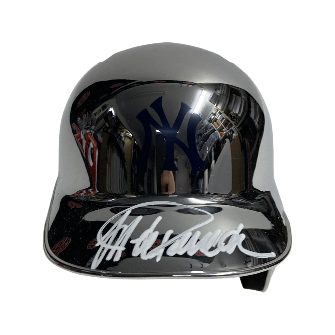 Jorge Posada Autographed New York Yankees Chrome Mini Helmet JSA
