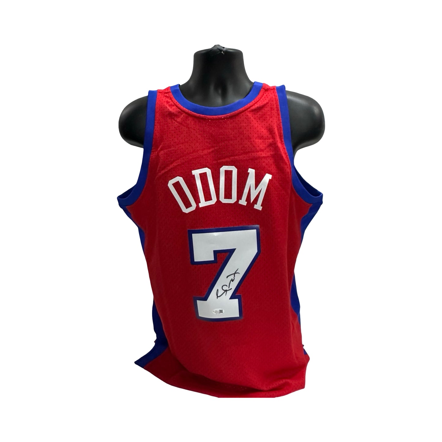 Lamar Odom Autographed Clippers Red Authentic Mitchell & Ness Jersey JSA