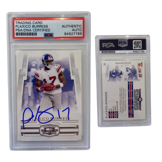 2007 Plaxico Buress Donruss Threads #32 Autographed PSA Auto Authentic