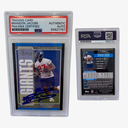 2005 Brandon Jacobs Topps Bowman Rookie Card #122 Autographed PSA Auto Authentic