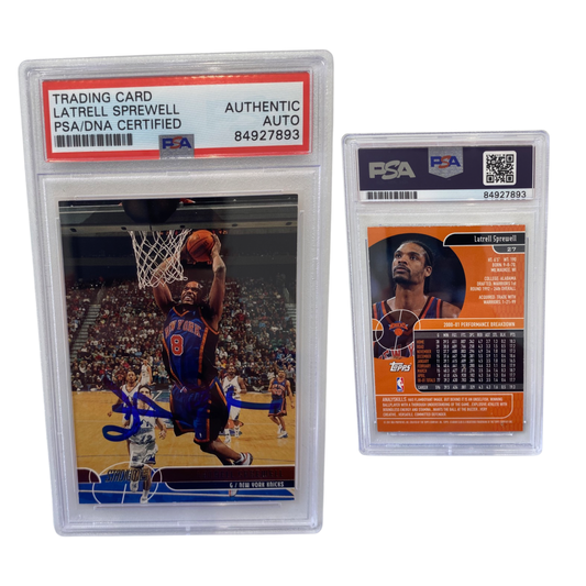 2001-02 Latrell Sprewell Topps Stadium Club #27 Autographed PSA Auto Authentic