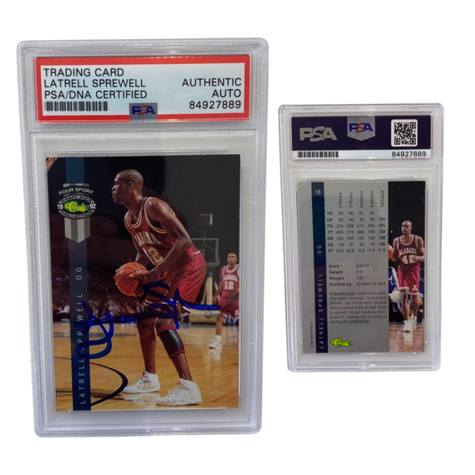 1992 Latrell Sprewell Classic Four Sport Draft Pick Collection #18 Autographed PSA Auto Authentic