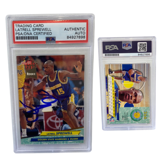 1992-93 Latrell Sprewell Fleer Ultra Rookie Card#266 Autographed PSA Auto Authentic