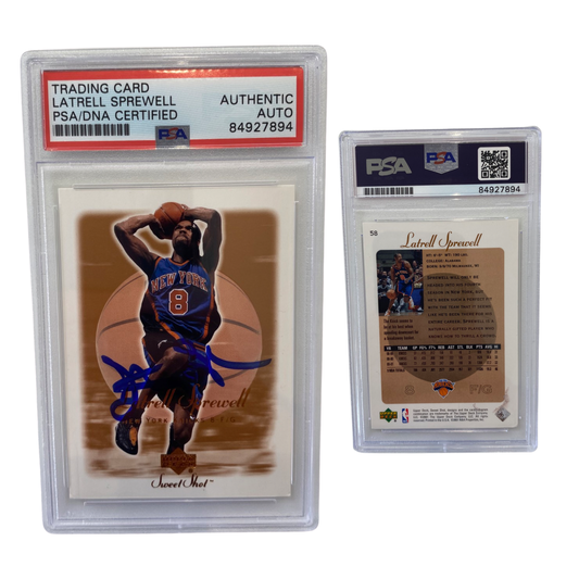 2001-02 Latrell Sprewell Upper Deck Sweet Shot #58 Autographed PSA Auto Authentic