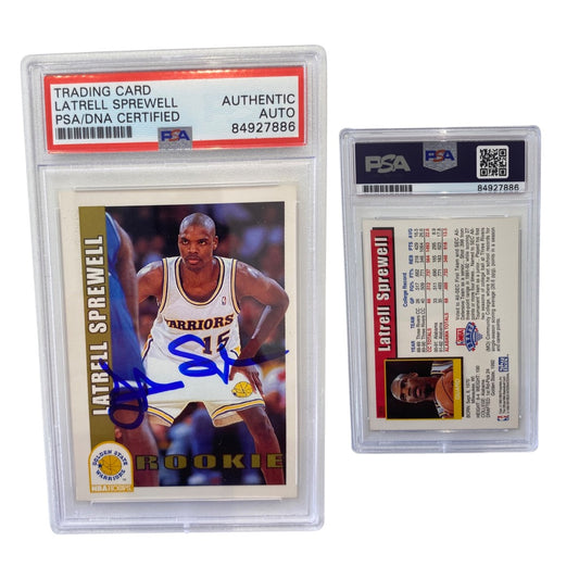 1992-93 Latrell Sprewell Skybox NBA Hoops Rookie Card #389 Autographed PSA Auto Authentic