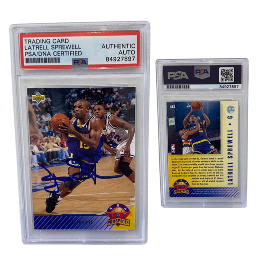 1992-93 Latrell Sprewell Upper Deck NBA Top Prospects Rookie Card #463 Autographed PSA Auto Authentic