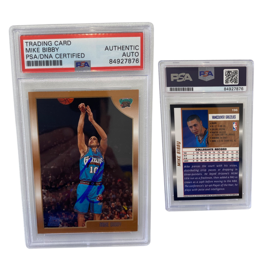 1998-99 Mike Bibby Topps Rookie Card #196 Autographed PSA Auto Authentic