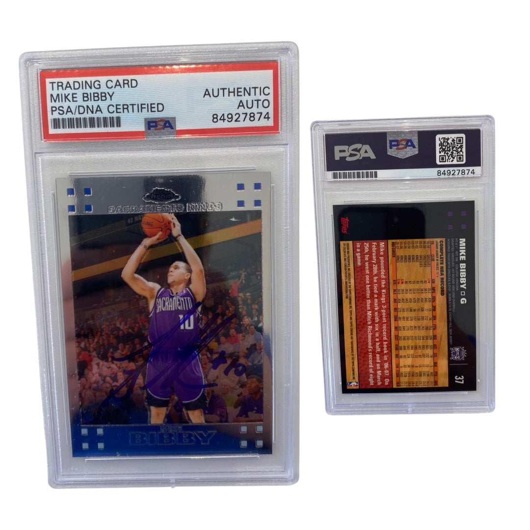 2007-08 Mike Bibby Topps Chrome #37 Autographed PSA Auto Authentic