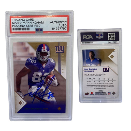 2008 Mario Manningham Upper Deck SP Rookie Edition #142 Autographed PSA Auto Authentic