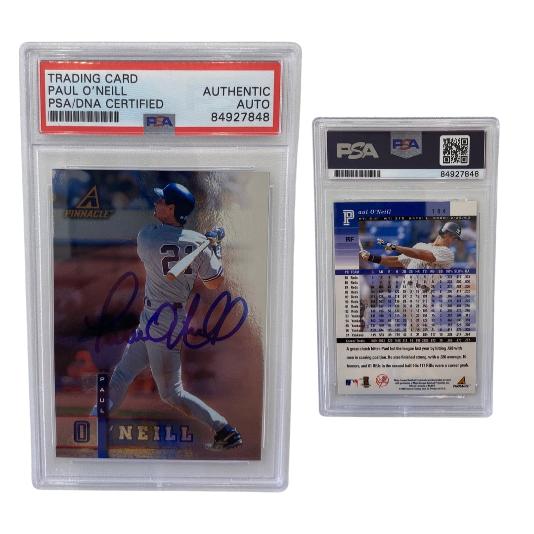 1998 Paul O'Neill Pinnacle Plus #104 Autographed PSA Auto Authentic