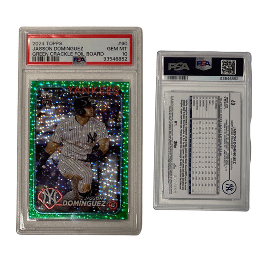 2024 Jasson Dominguez Topps Green Crackle Foil Board #60 GEM MT 10