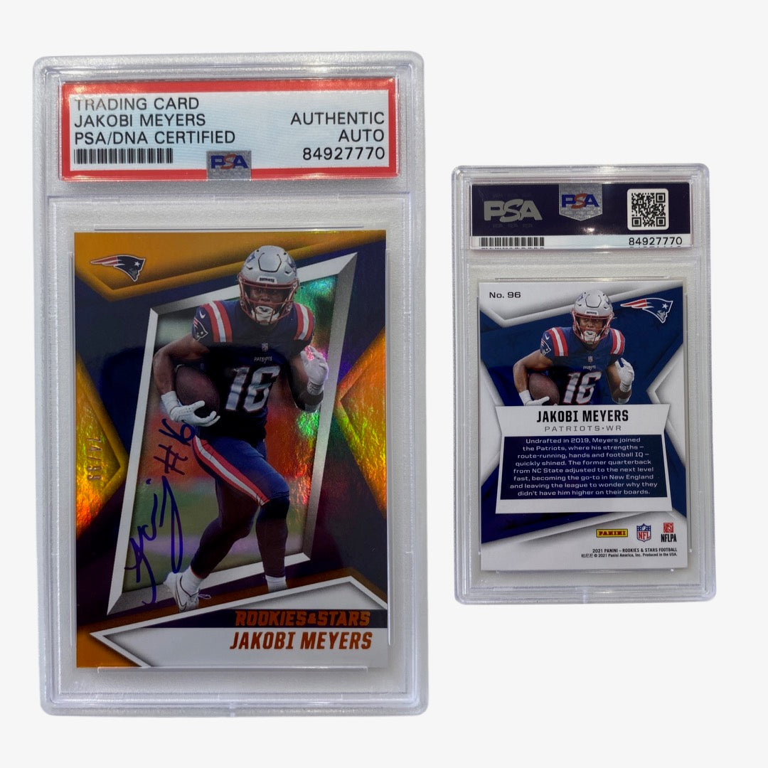 2021 Jakobi Meyers Panini Rookie And Stars -99 Rookie Card #96 Autographed PSA Auto Authentic