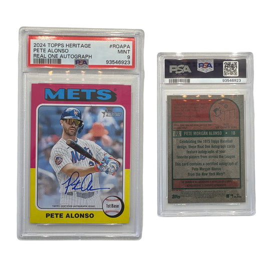 2024 Pete Alonso Topps Heritage Real One Autograph #ROAPA PSA MINT 9