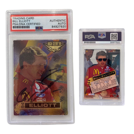1998 Bill Elliott High Gear Wheels #8 Autographed PSA Auto Authentic