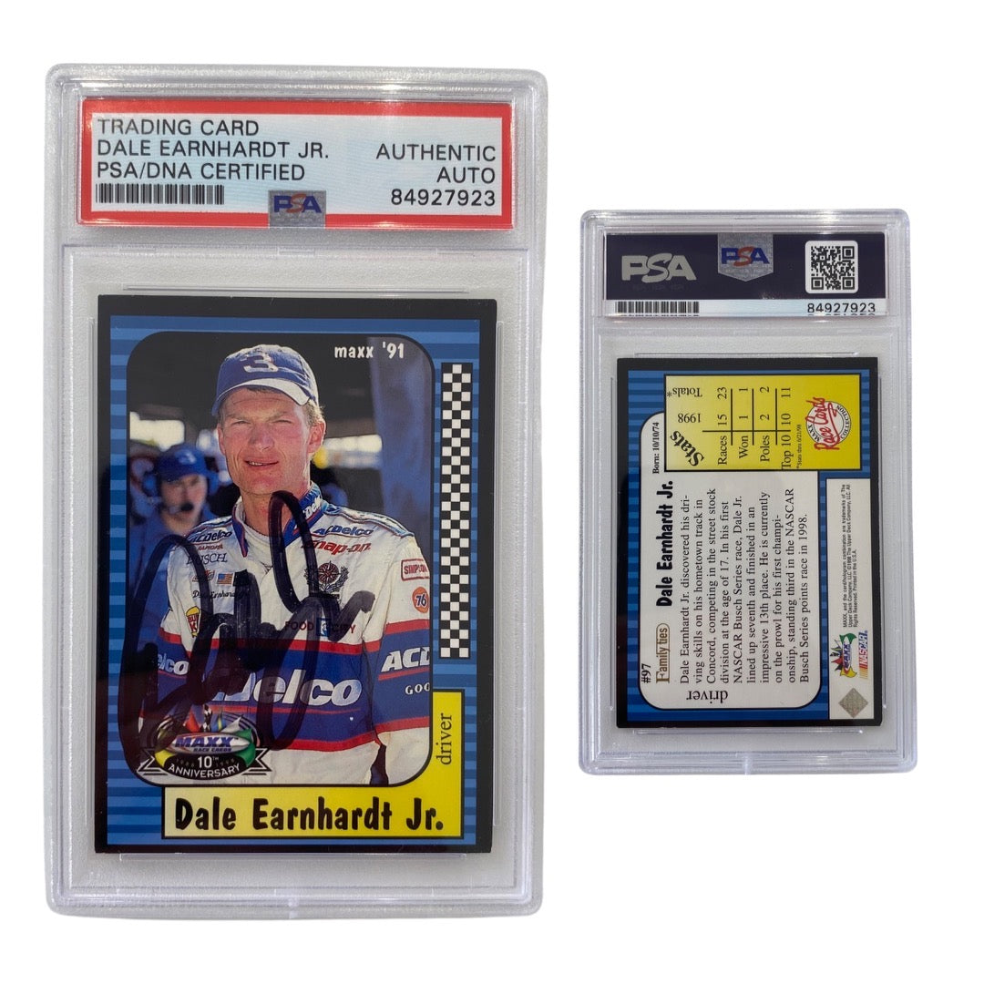 1998 Dale Earnhardt Jr Maxx Race Cards !0th Anniversary #97 Autographed PSA Auto Authentic