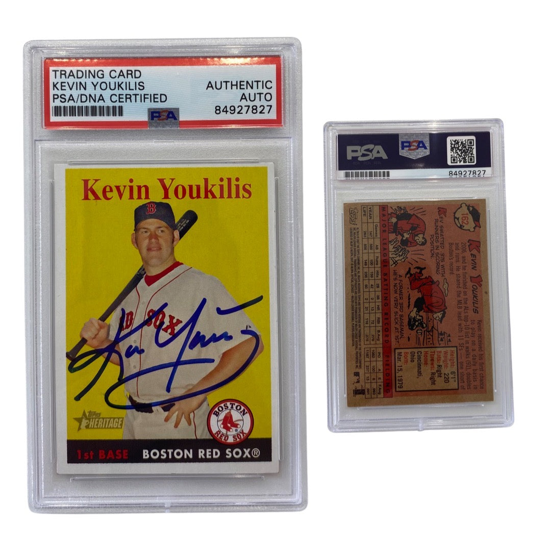 2007 Kevin Youkilis Topps Heritage #162 Autographed PSA Auto Authentic