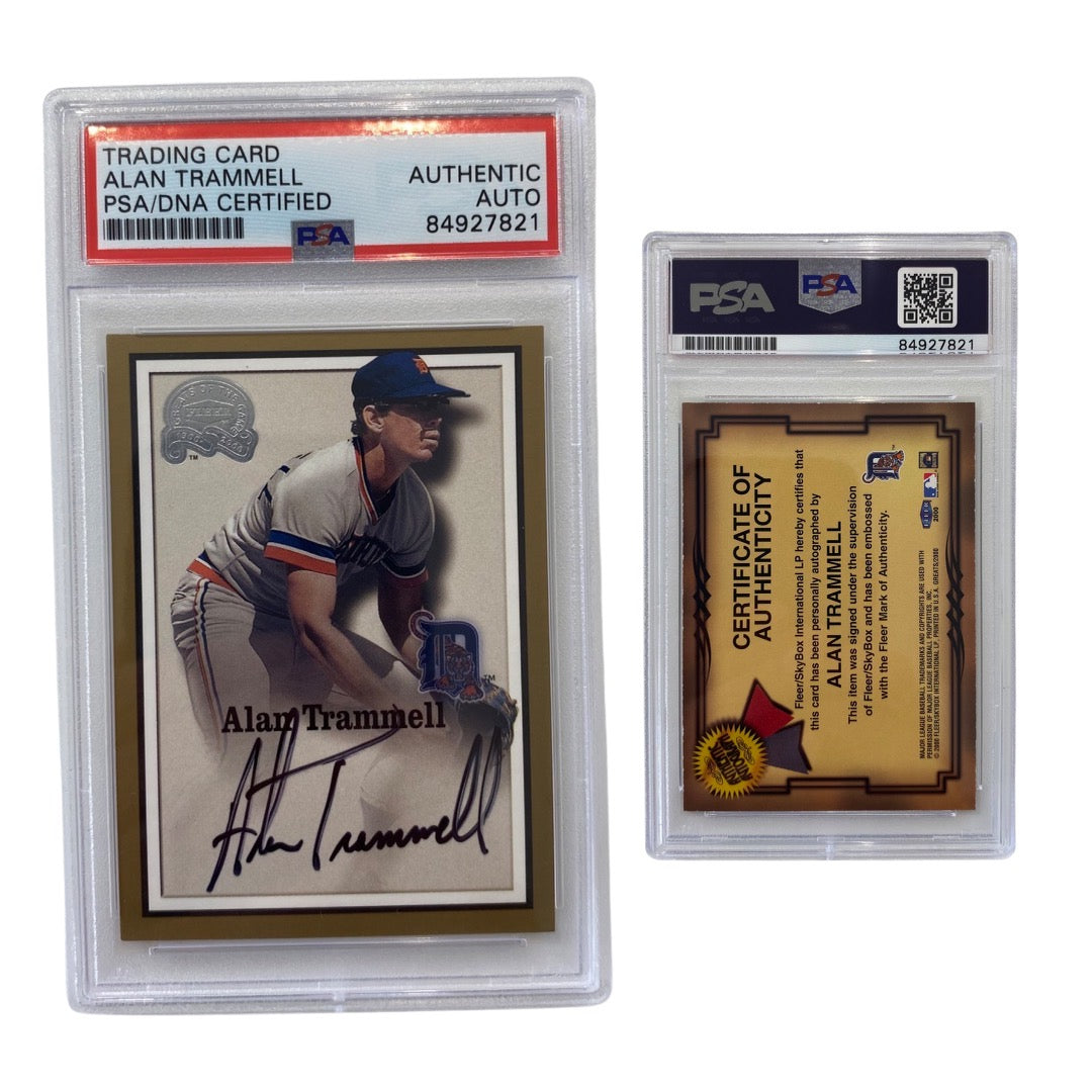 2000 Alan Trammell Fleer Greats Of The Game Autographed PSA Auto Authentic