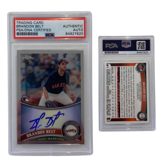 2011 Brandon Belt Topps Chrome Rookie Card #172 Autographed PSA Auto Authentic