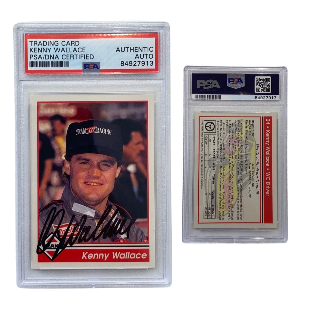 1992 Kenny Wallace Traks Race Products #24 Autographed PSA Auto Authentic