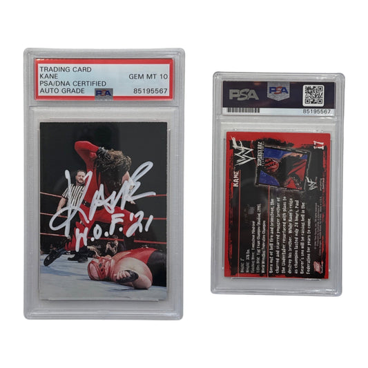 1998 Kane WWF #17 "H.O.F. 21" Inscription PSA GEM MT 10 Auto