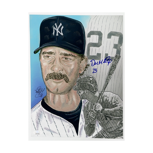 Don Mattingly Autographed New York Yankees Maz Adams Art Print 11x14 JSA