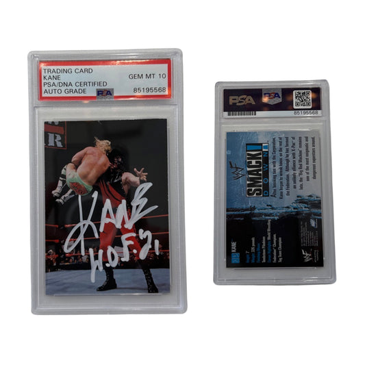 1999 Kane WWF #13 "H.O.F. 21" Inscription PSA GEM MT 10 Auto