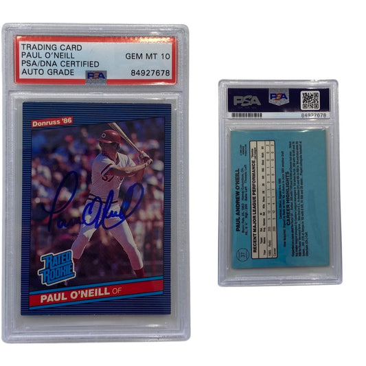 1986 Paul O'Neill Donruss Rated Rookie #37 Autographed PSA Auto Authentic Gem MT 10