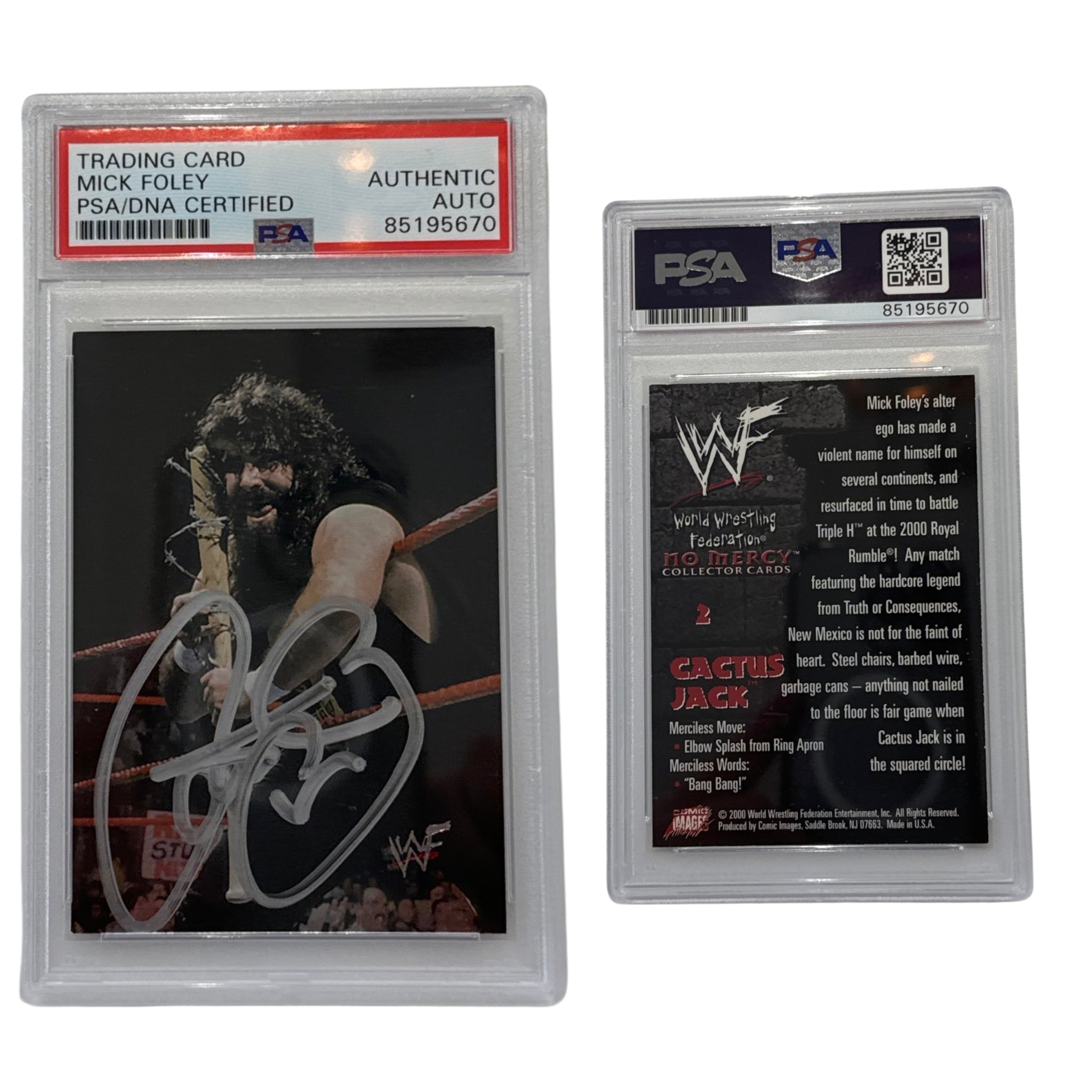 2000 Cactus Jack Mick Foley WWF #2 PSA Authentic Auto – BG Autographs