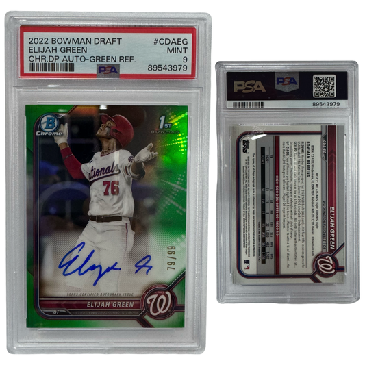2022 Elijah Green Bowman Chrome Draft Green Refractor /99 #CDAEG PSA MINT 9
