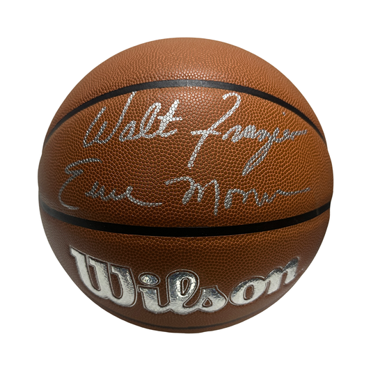 Walt Frazier & Earl Monroe Autographed New York Knicks Wilson 75th Anniversary Basketball Beckett