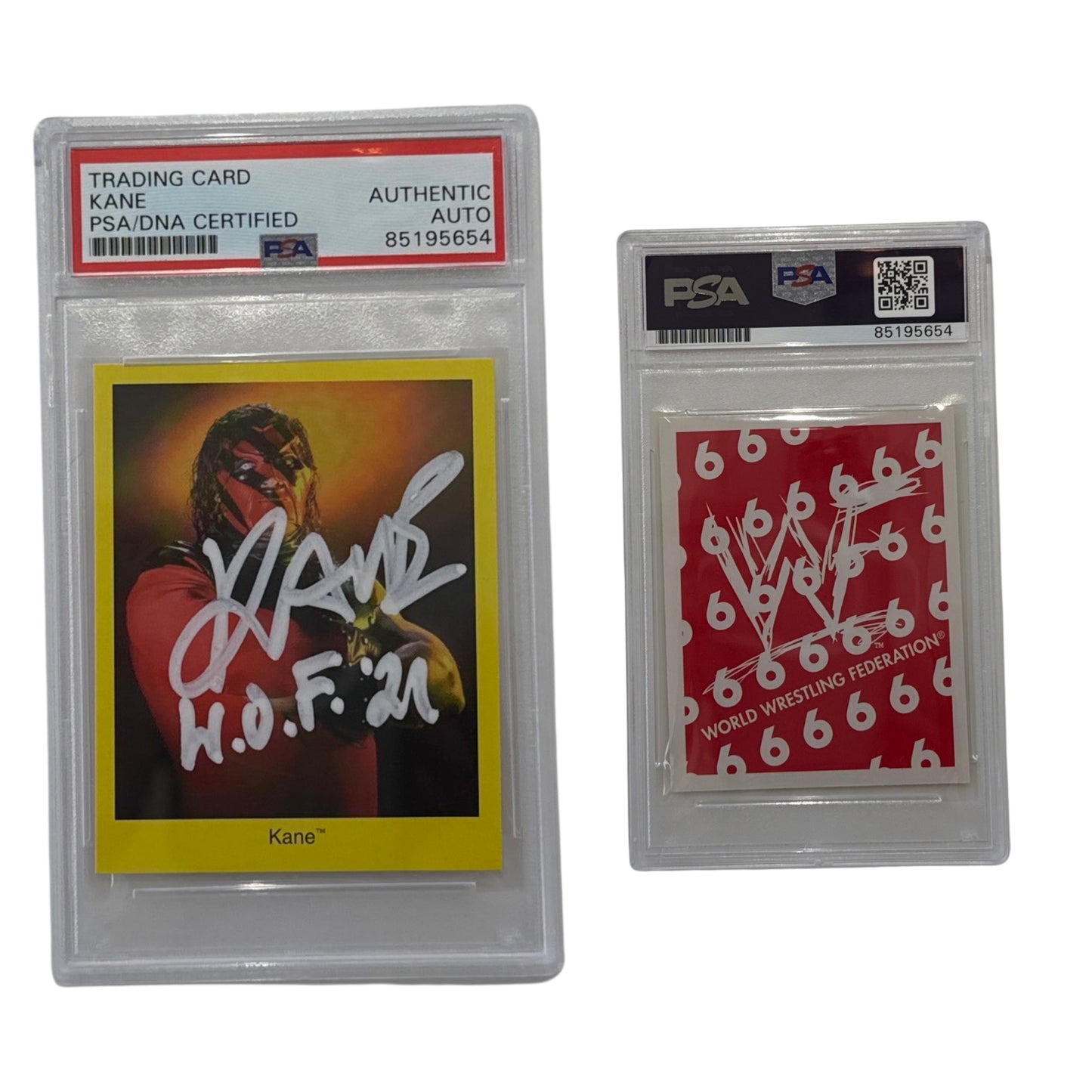 1998 Kane Cardinal WWF Rookie #6 "H.O.F. 21" Inscription PSA Authentic Auto